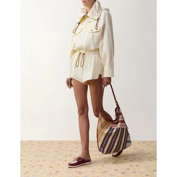 Zimmermann Clash Drill Playsuit in Ivory | Jumpsuit | Coveti, view 3