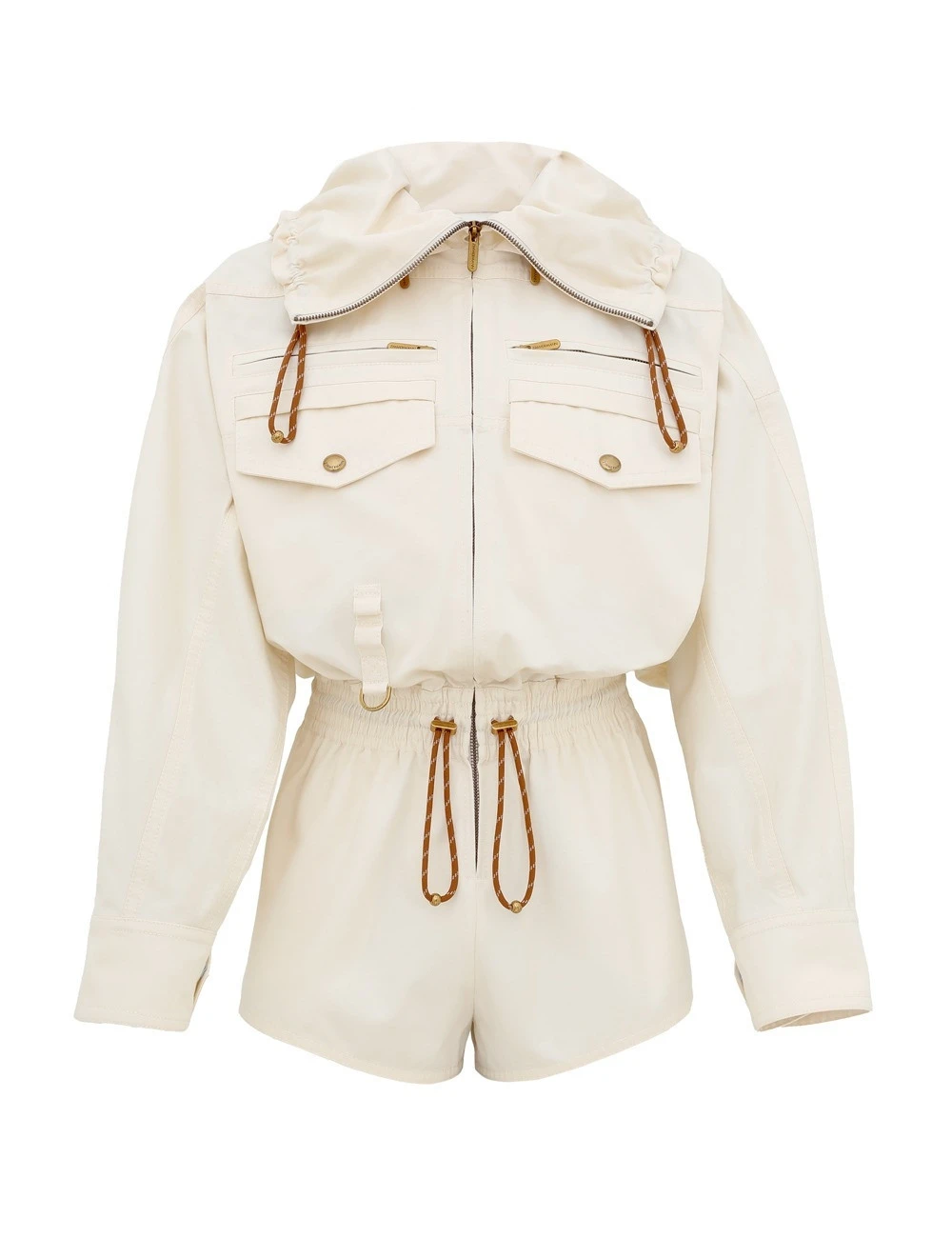 Zimmermann Clash Drill Playsuit in Ivory Zimmermann Clash Drill Playsuit in Ivory | Jumpsuit | Coveti