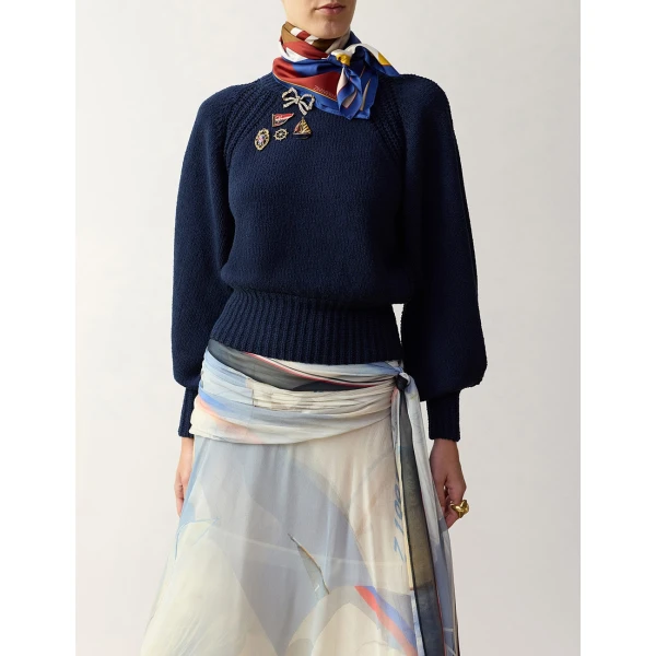 Zimmermann Clash Embellished Sweater in Blue | Sweater | Coveti, view 2