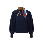 Zimmermann Clash Embellished Sweater in Blue | Sweater | Coveti