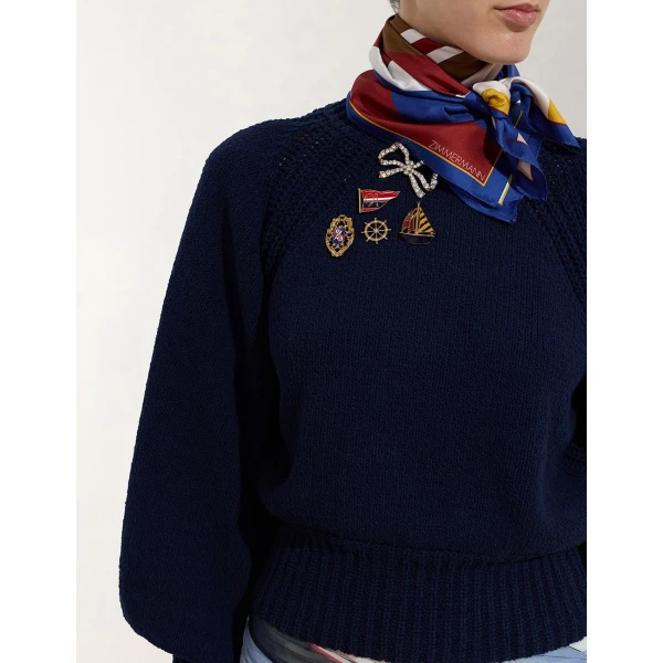 Zimmermann Clash Embellished Sweater in Blue | Sweater | Coveti, view 5