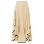 Zimmermann Clash Habotai Silk Drape Skirt