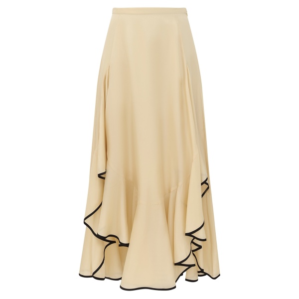 Zimmermann Clash Habotai Silk Drape Skirt