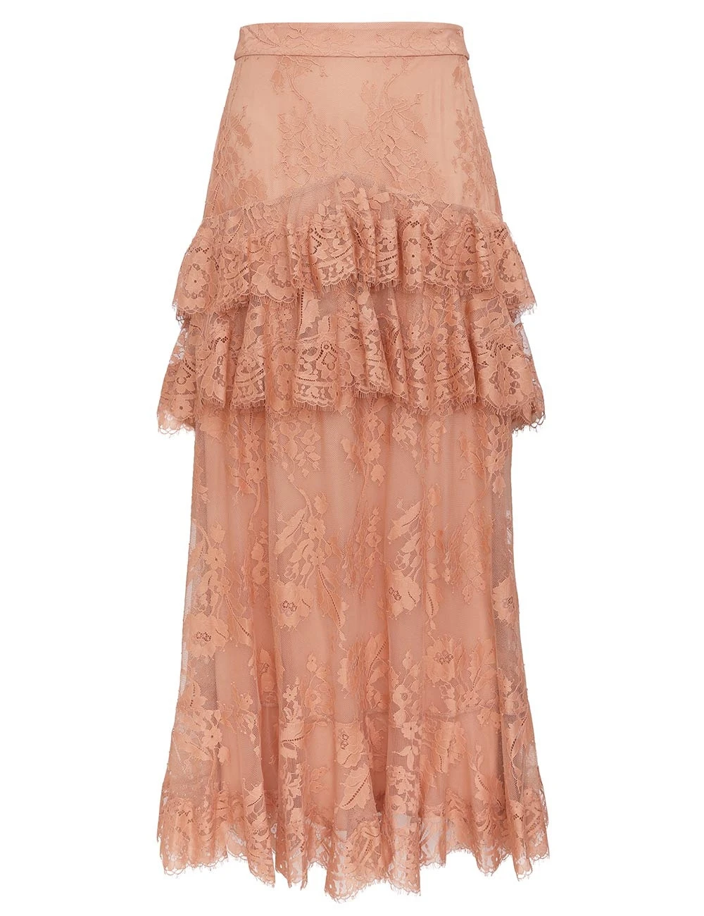 Zimmermann Clash Lace Midi Skirt in Pink Zimmermann Clash Lace Midi Skirt in Pink | Midi Skirts | Coveti
