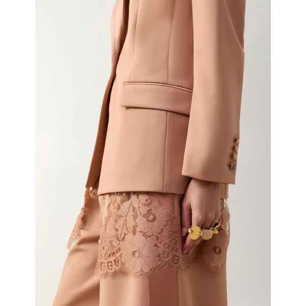 Zimmermann Clash Lace Tuxedo Jacket in Pink | Jackets | Coveti, view 5