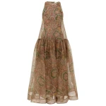 Zimmermann Clash Lantern Midi Dress in Multicolour | Midi Dresses | Coveti
