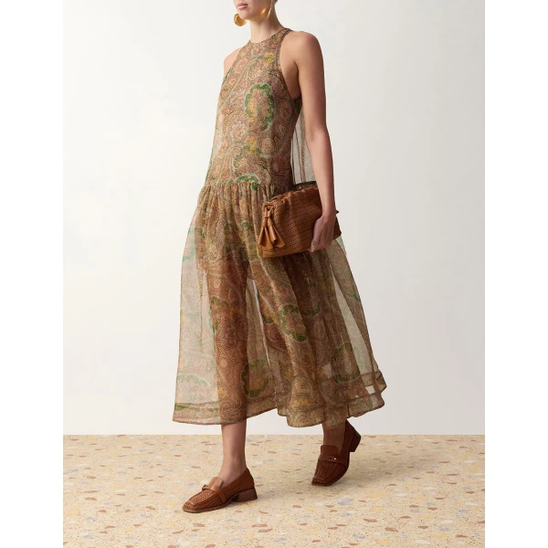 Zimmermann Clash Lantern Midi Dress in Multicolour | Midi Dresses | Coveti, view 3