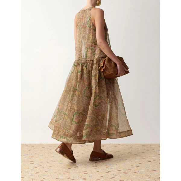 Zimmermann Clash Lantern Midi Dress in Multicolour | Midi Dresses | Coveti, view 4
