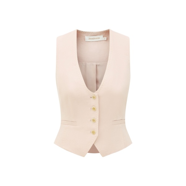 Zimmermann Clash Linen Scoop Waistcoat