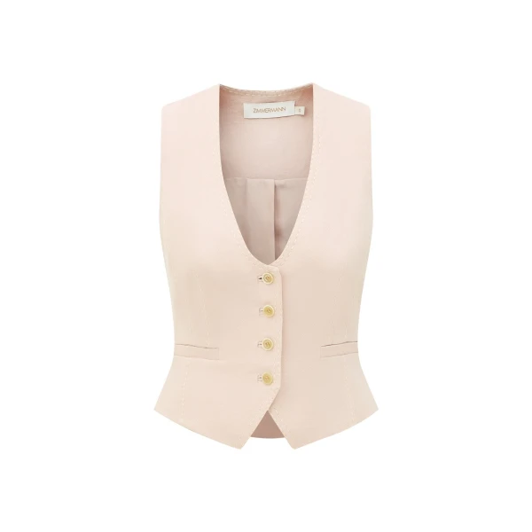 Clash Linen Scoop Waistcoat