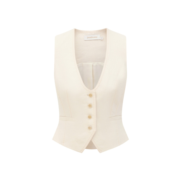 Zimmermann Clash Linen Scoop Waistcoat