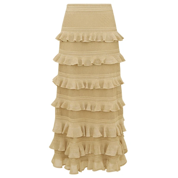 Clash Metallic Frill Skirt