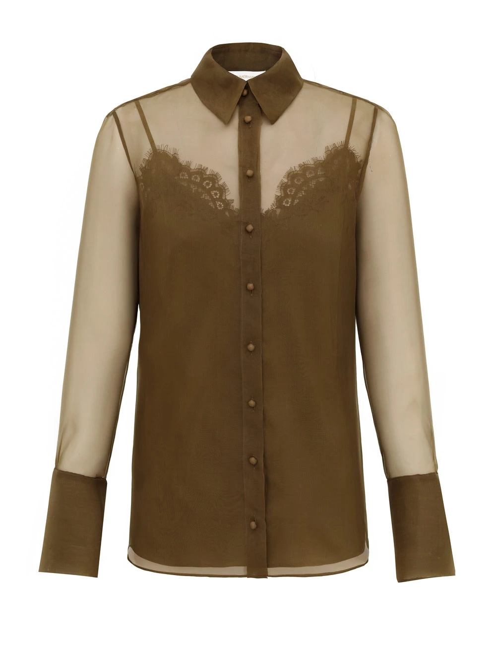 Zimmermann Clash Organza Shirt in Green Zimmermann Clash Organza Shirt in Green | Tops | Coveti