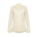 Zimmermann Clash Organza Shirt in Yellow | Tops | Coveti