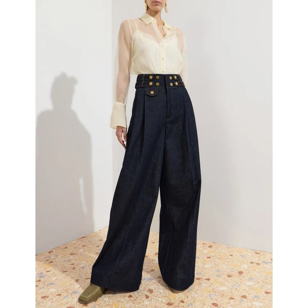 Zimmermann Clash Organza Shirt in Yellow | Tops | Coveti, view 5