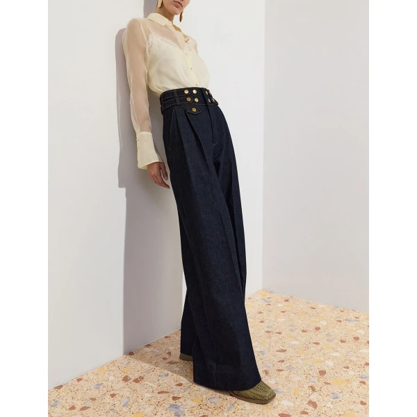 Zimmermann Clash Organza Shirt in Yellow | Tops | Coveti, view 6