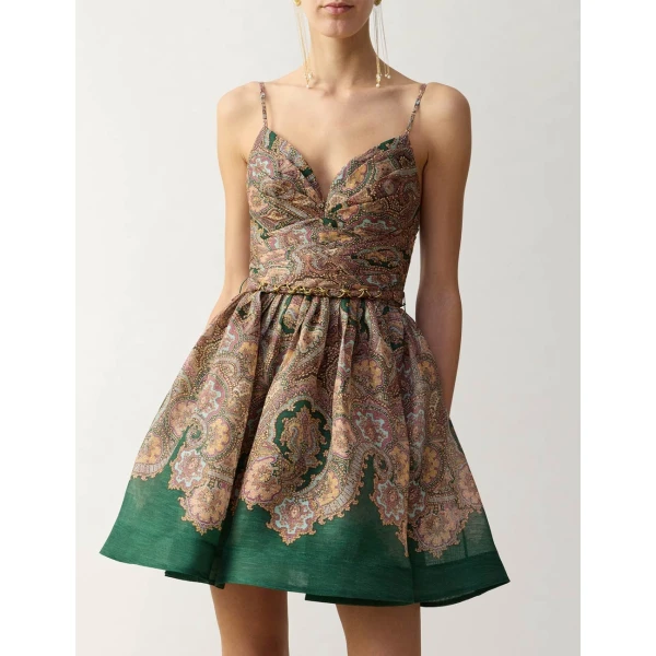 Zimmermann Clash Paisley Mini Dress in Multicolour | Mini Dresses | Coveti, view 2