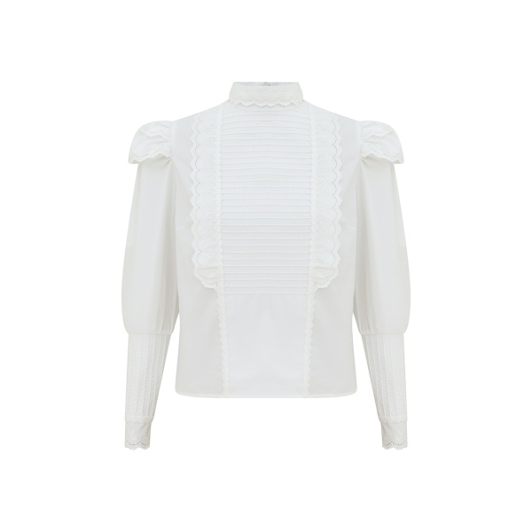 Zimmermann Clash Pintuck Lace Shirt