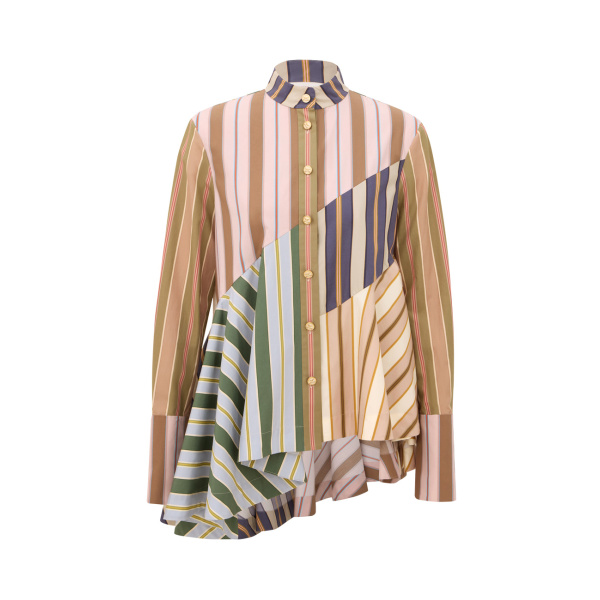 Zimmermann Clash Poplin Peplum Shirt
