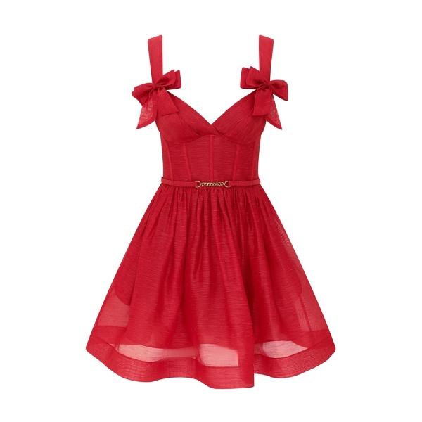 Zimmermann Clash Print Bow Mini Dress