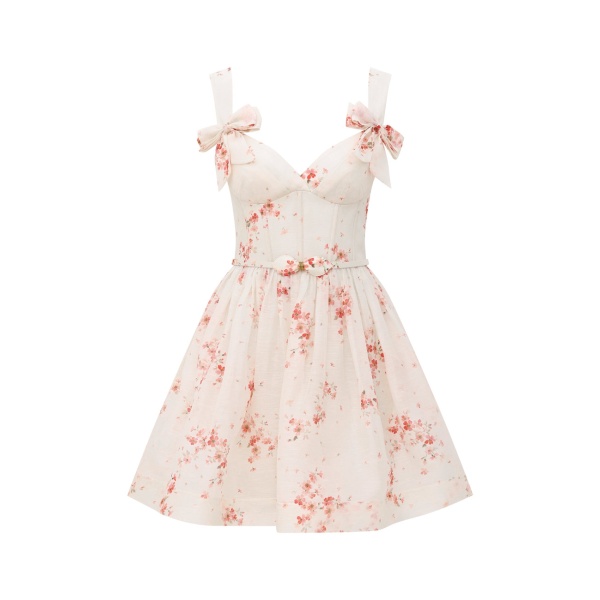 Zimmermann Clash Print Bow Mini Dress