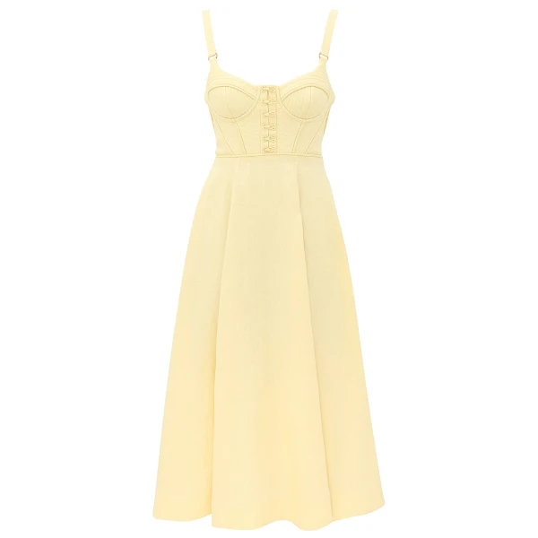 Clash Quilt Bustier Midi Dress