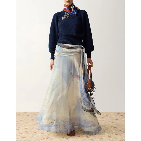 Zimmermann Clash Sail Maxi Skirt in Multicolour | Maxi Skirts | Coveti, view 2