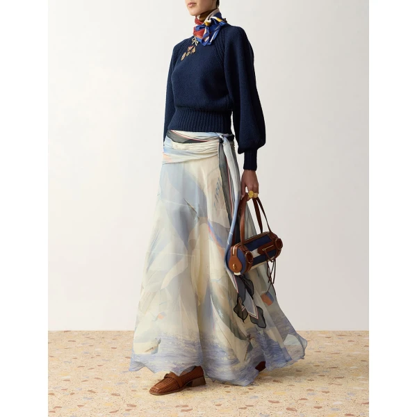 Zimmermann Clash Sail Maxi Skirt in Multicolour | Maxi Skirts | Coveti, view 3