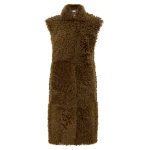 Zimmermann Clash Shearling Longline Vest in Neutrals | Vests | Coveti