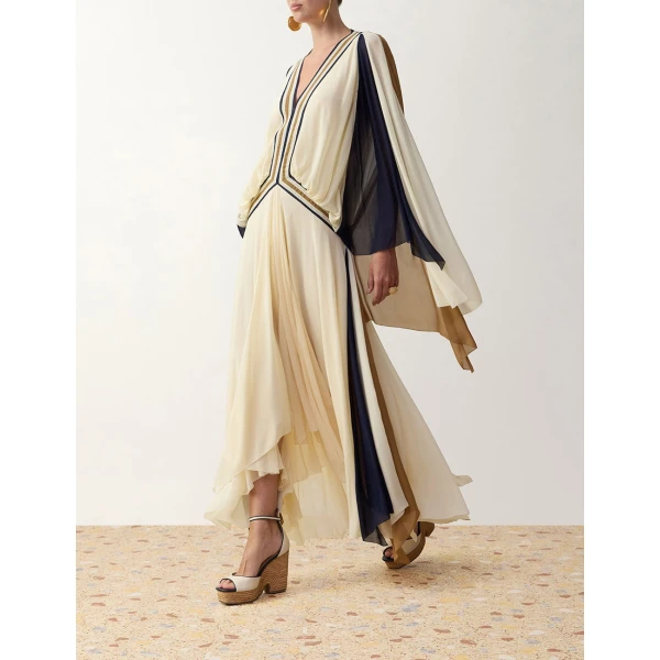 Zimmermann Clash Spliced Maxi Dress in Multicolour | Maxi Dresses | Coveti, view 3