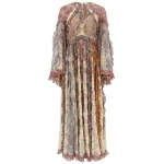 Zimmermann Clash Spliced Ruffle Maxi Gown in Multicolour | Maxi Dresses | Coveti