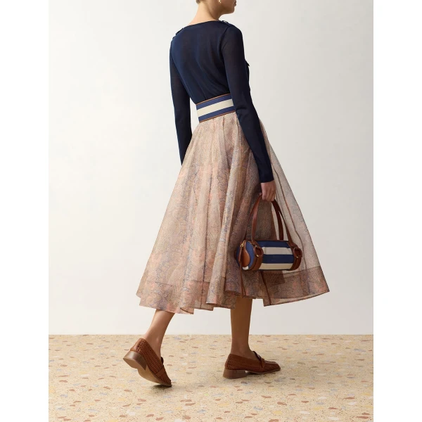 Zimmermann Clash Tuck Midi Skirt in Multicolour | Midi Skirts | Coveti, view 4