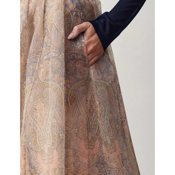 Zimmermann Clash Tuck Midi Skirt in Multicolour | Midi Skirts | Coveti, view 5