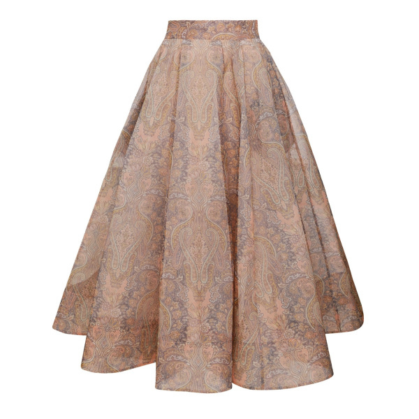 Zimmermann Clash Tuck Midi Skirt in Multicolour | Midi Skirts | Coveti