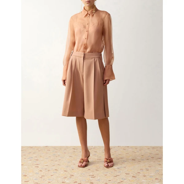Zimmermann Clash Tuxedo Bermuda Short in Pink | Shorts | Coveti, view 2