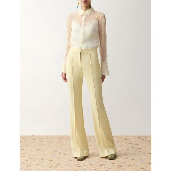 Zimmermann Clash Tuxedo Flare Pant in Yellow | Pants | Coveti, view 2