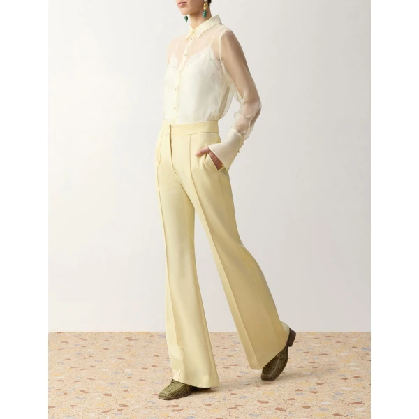 Zimmermann Clash Tuxedo Flare Pant in Yellow | Pants | Coveti, view 3