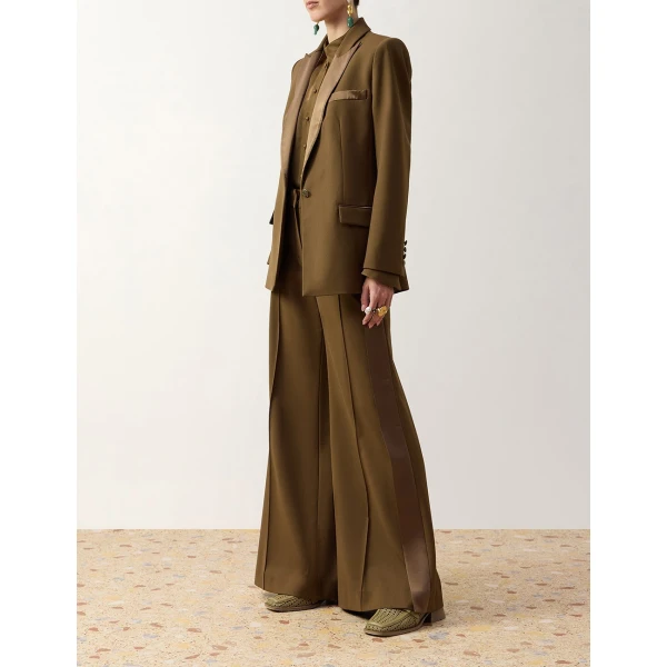 Zimmermann Clash Tuxedo Jacket in Green | Jackets | Coveti, view 3