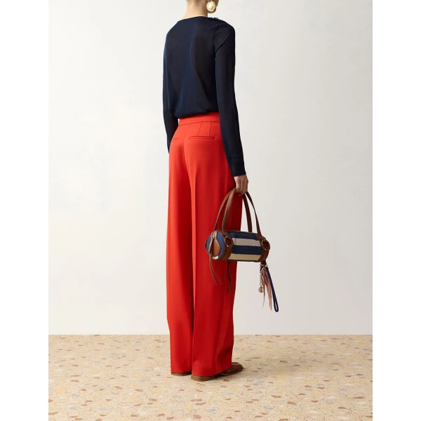 Zimmermann Clash Tuxedo Straight Pant in Red | Pants | Coveti, view 4