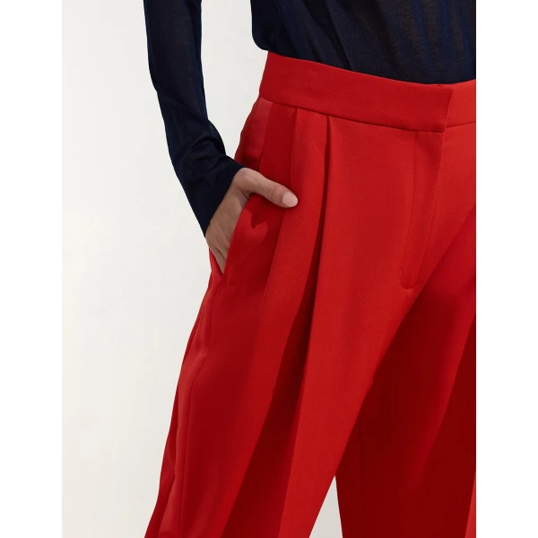 Zimmermann Clash Tuxedo Straight Pant in Red | Pants | Coveti, view 5