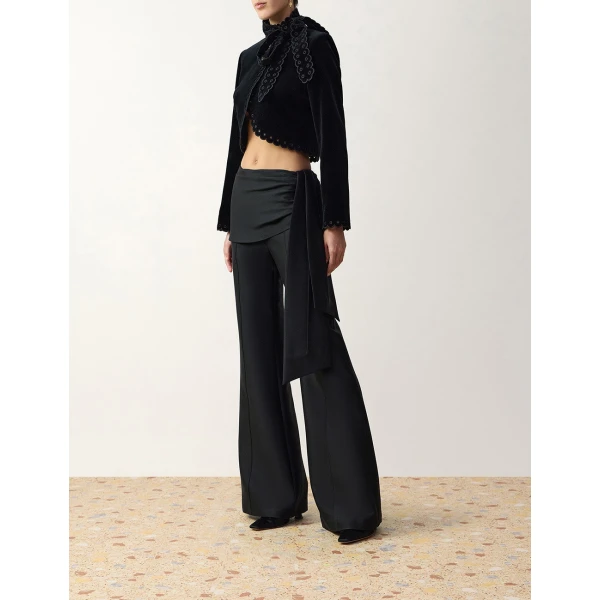 Zimmermann Clash Velvet Cropped Jacket in Black | Jackets | Coveti, view 3