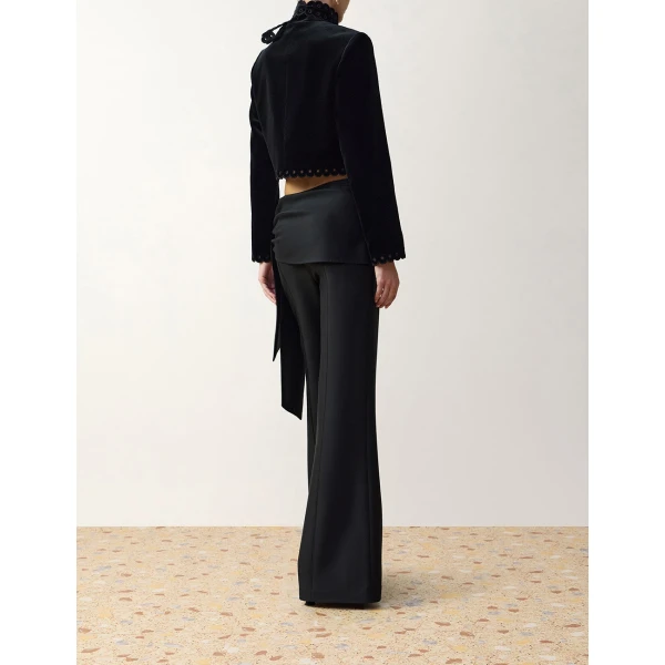 Zimmermann Clash Velvet Cropped Jacket in Black | Jackets | Coveti, view 4