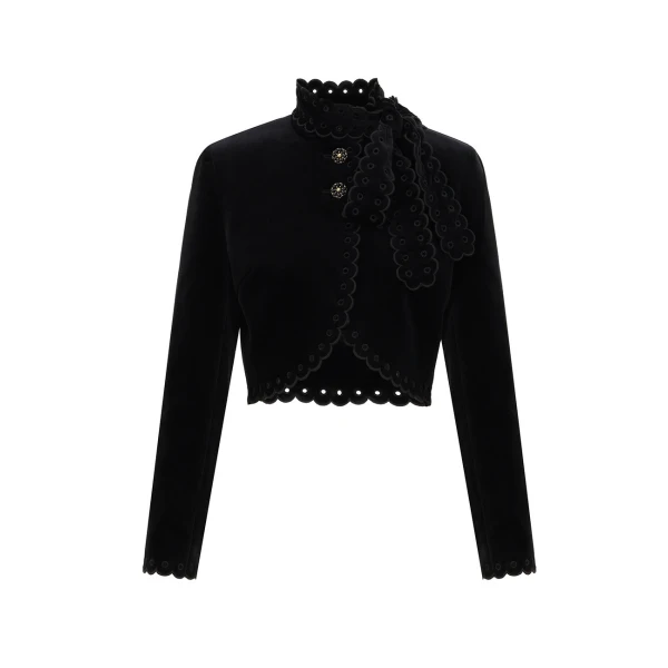 Clash Velvet Cropped Jacket