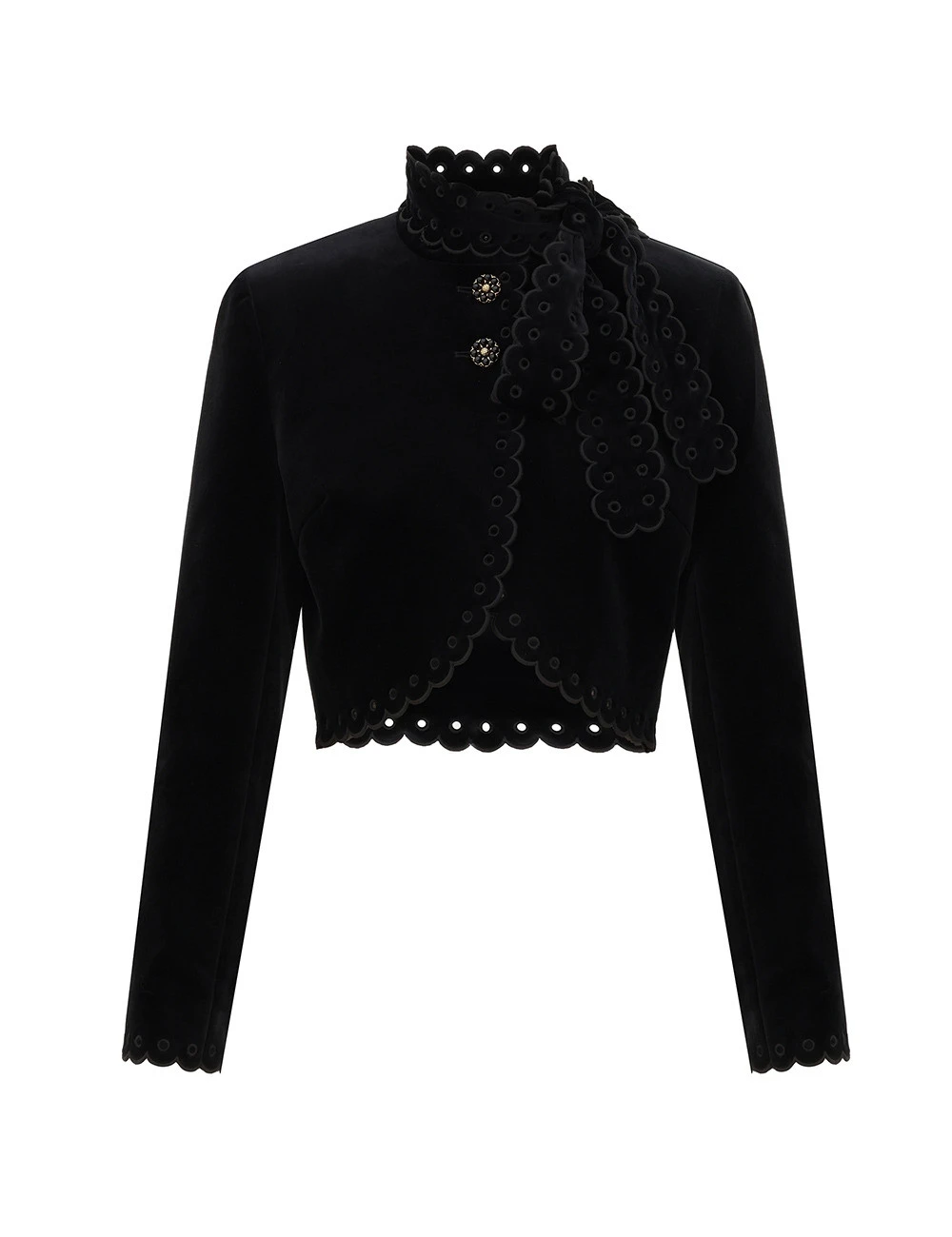 Zimmermann Clash Velvet Cropped Jacket in Black Zimmermann Clash Velvet Cropped Jacket in Black | Jackets | Coveti