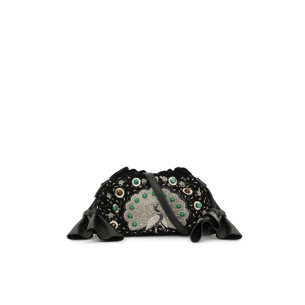 Zimmermann Cloud 91 Small Peacock Clutch in Black, view 5