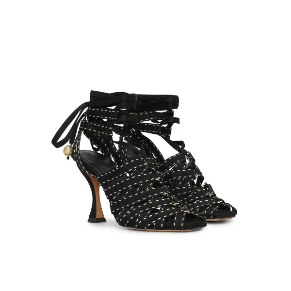 Zimmermann Corsage Sandal 85 in Black, view 3