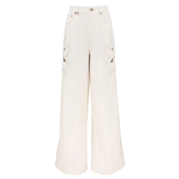 Denim Applique Relaxed Flare