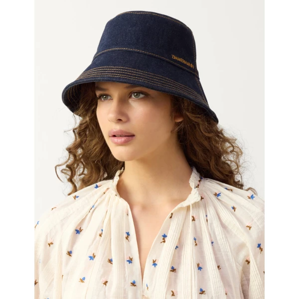 Zimmermann Denim Bucket Hat in Blue, view 2