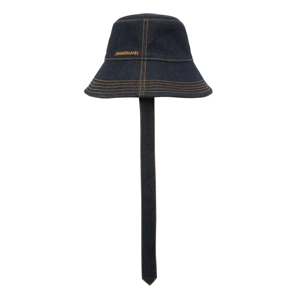Zimmermann Denim Bucket Hat in Blue, view 3