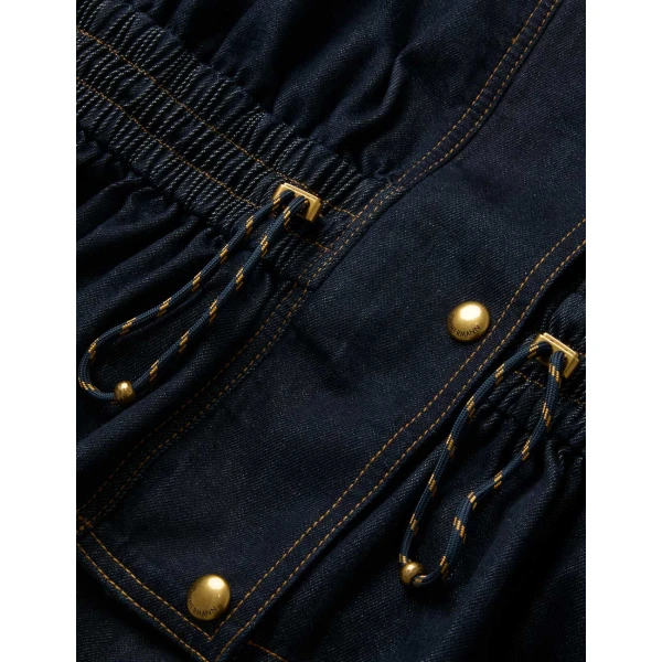 Zimmermann Denim Drawstring Bomber Jacket in Blue | Jackets | Coveti, view 6